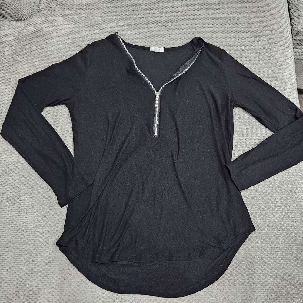 3/$15! Long Sleeve Top With Half Zip, Ardene, Size Small
